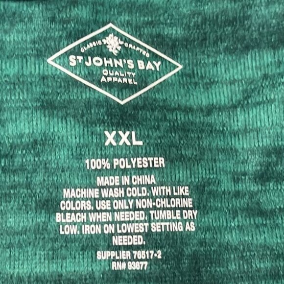 St. Johns Bay XXL Green Long Sleeve V-Neck Top - Picture 4 of 5